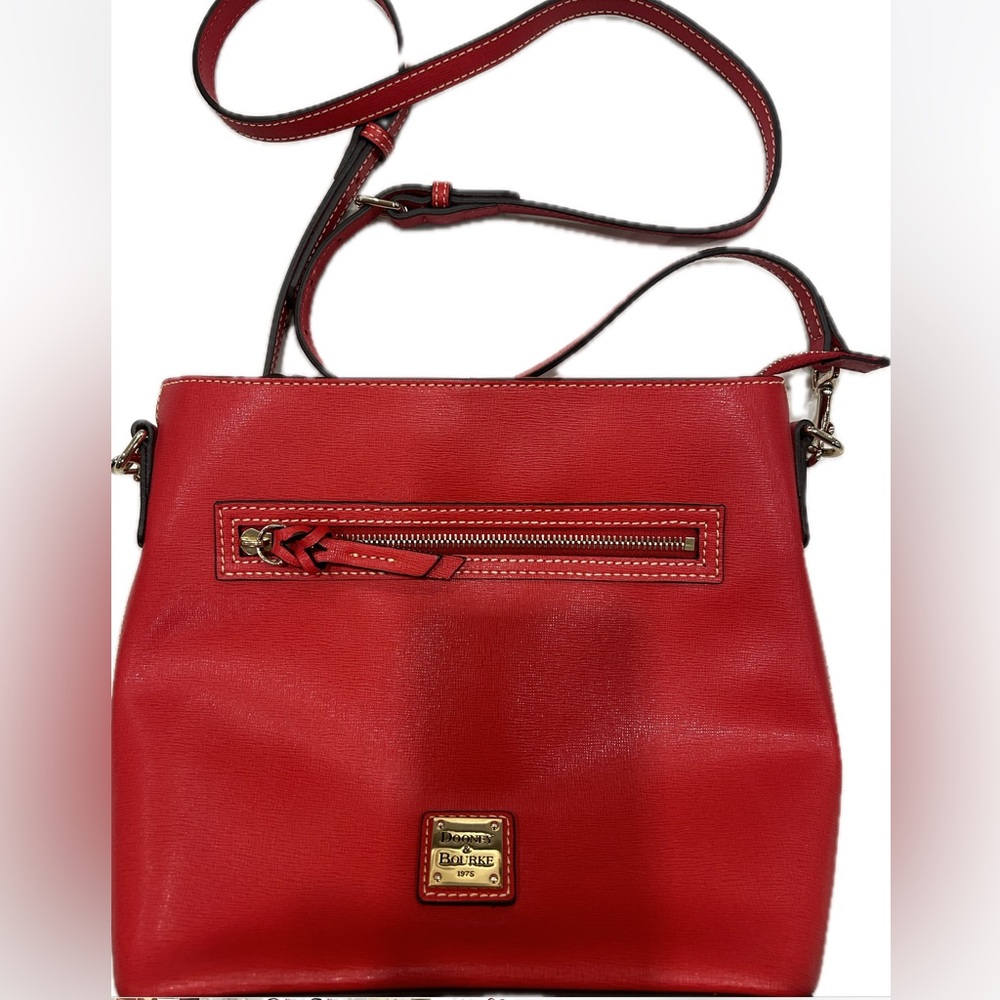 Dooney & Bourke Gorgeous Candy-apple red Bag/ Crossbody/Shimmery Gold Hardware